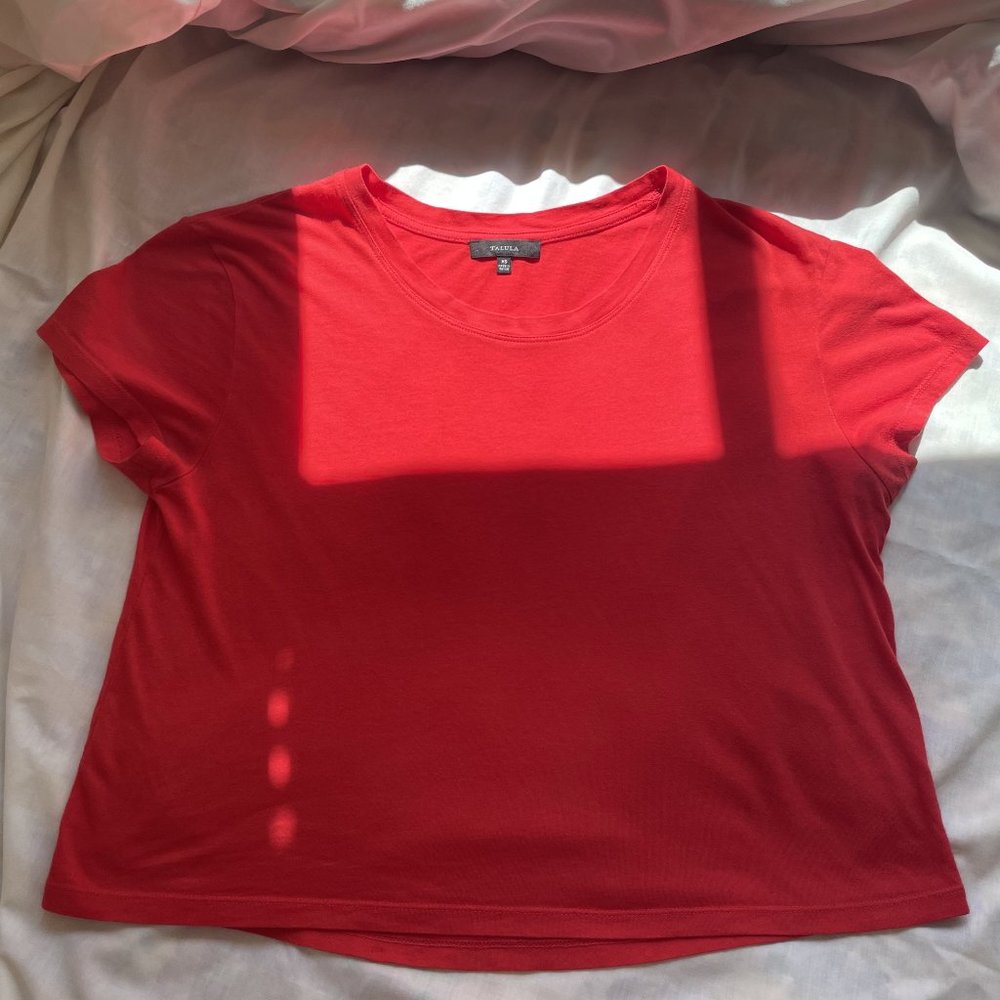 SOLD - Aritzia Cropped Boxy Red T-shirt